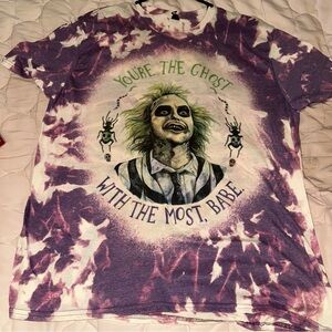 Purple Tie-Dye Beetlejuice Graphic T-Shirt